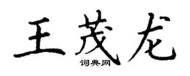 丁謙王茂龍楷書個性簽名怎么寫