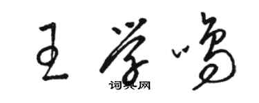 駱恆光王學鳴草書個性簽名怎么寫