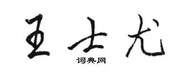 駱恆光王士尤行書個性簽名怎么寫