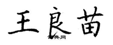 丁謙王良苗楷書個性簽名怎么寫