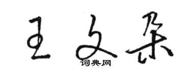 駱恆光王文朵草書個性簽名怎么寫