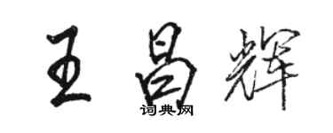 駱恆光王昌輝行書個性簽名怎么寫