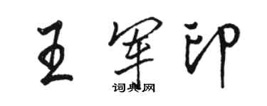 駱恆光王軍印行書個性簽名怎么寫