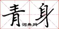 周炳元青身楷書怎么寫