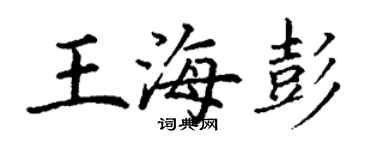 丁謙王海彭楷書個性簽名怎么寫