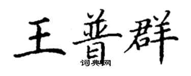 丁謙王普群楷書個性簽名怎么寫