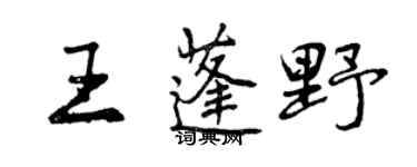 曾慶福王蓬野行書個性簽名怎么寫