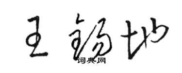 駱恆光王錫地草書個性簽名怎么寫