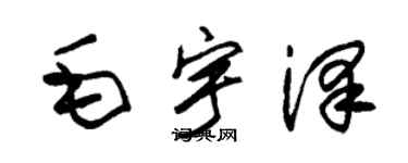 朱錫榮毛宇澤草書個性簽名怎么寫
