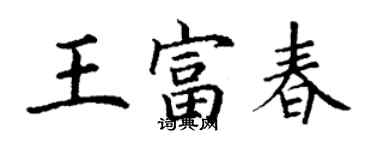 丁謙王富春楷書個性簽名怎么寫