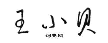 駱恆光王小貝草書個性簽名怎么寫