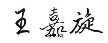 駱恆光王嘉旋行書個性簽名怎么寫