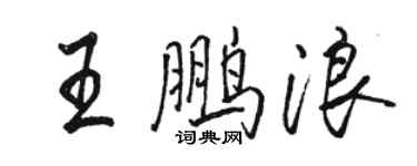 駱恆光王鵬浪行書個性簽名怎么寫