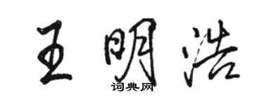 駱恆光王明浩行書個性簽名怎么寫