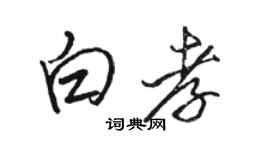 駱恆光白孝行書個性簽名怎么寫