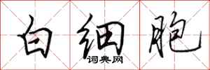 田英章白細胞行書怎么寫