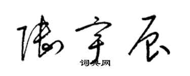 梁錦英陸宇辰草書個性簽名怎么寫