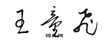 駱恆光王童飛草書個性簽名怎么寫