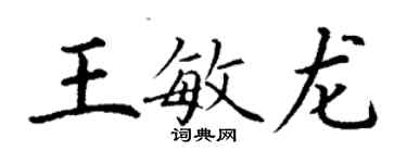 丁謙王敏龍楷書個性簽名怎么寫