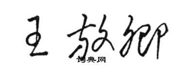 駱恆光王放卿草書個性簽名怎么寫