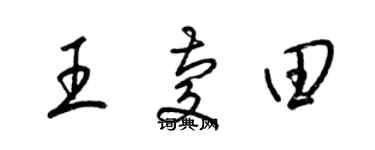 梁錦英王慶田草書個性簽名怎么寫