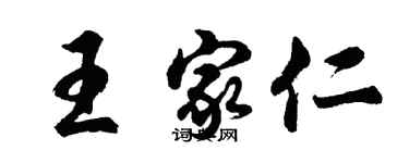 胡問遂王家仁行書個性簽名怎么寫
