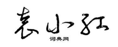 曾慶福袁小紅草書個性簽名怎么寫