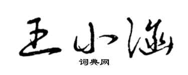 曾慶福王小涵草書個性簽名怎么寫