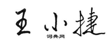 駱恆光王小捷行書個性簽名怎么寫