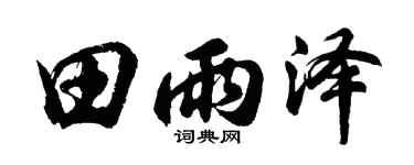 胡問遂田雨澤行書個性簽名怎么寫