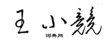 駱恆光王小競草書個性簽名怎么寫