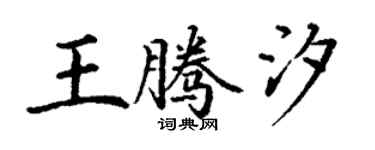 丁謙王騰汐楷書個性簽名怎么寫