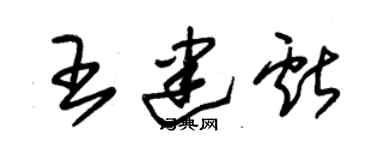 朱錫榮王建獻草書個性簽名怎么寫