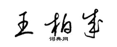 梁錦英王柏成草書個性簽名怎么寫