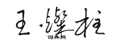 駱恆光王燦柱草書個性簽名怎么寫