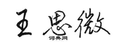 駱恆光王思微行書個性簽名怎么寫