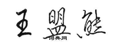 駱恆光王盟熊行書個性簽名怎么寫