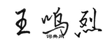 駱恆光王嗚烈行書個性簽名怎么寫