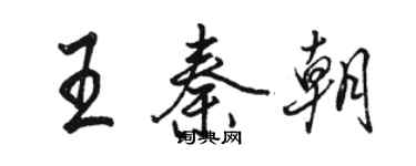 駱恆光王秦朝行書個性簽名怎么寫