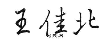 駱恆光王佳北行書個性簽名怎么寫