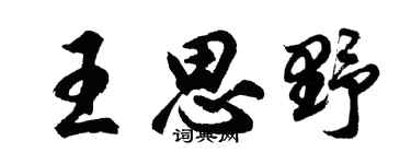 胡問遂王思野行書個性簽名怎么寫