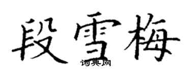 丁謙段雪梅楷書個性簽名怎么寫