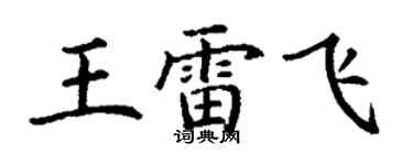 丁謙王雷飛楷書個性簽名怎么寫