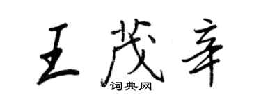 王正良王茂辛行書個性簽名怎么寫