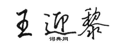 駱恆光王迎黎行書個性簽名怎么寫