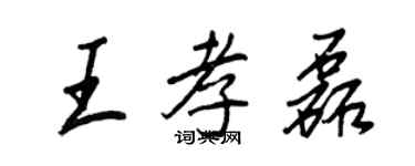 王正良王孝磊行書個性簽名怎么寫