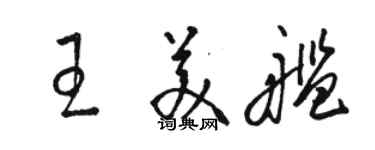 駱恆光王美艦草書個性簽名怎么寫