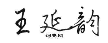 駱恆光王延韻行書個性簽名怎么寫