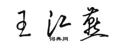 駱恆光王江燕草書個性簽名怎么寫