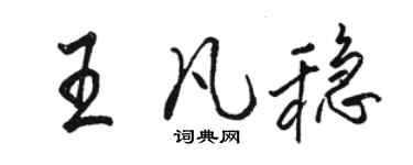 駱恆光王凡穩行書個性簽名怎么寫